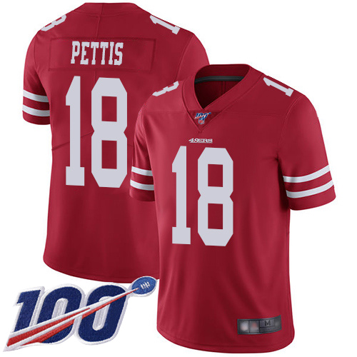 San Francisco 49ers Limited Red Men Dante Pettis Home NFL Jersey #18 100th Season Vapor Untouchable